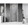 Mexen Lunar L kairiosios pusės dušo durys, atidaromos 115 cm, skaidrios, baltos - 834L-115-000-20-00-L