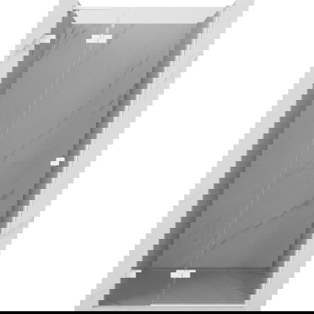 Mexen Lunar L kairios pusės dušo durys, 120 cm, permatomos, baltos - 834L-120-000-20-00-L