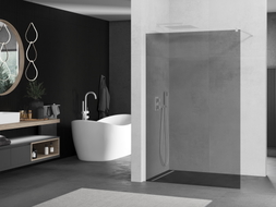 Mexen Kioto Dušo siena Walk-in 120 x 200 cm, grafitas 8 mm, balta - 800-120-101-20-40