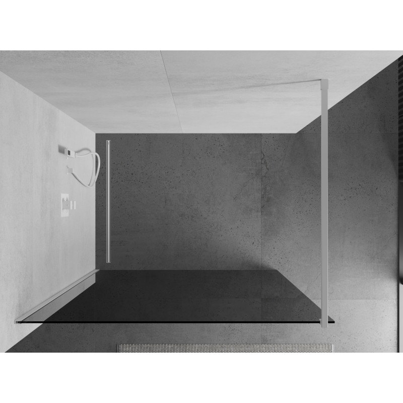 Mexen Kioto Dušo siena Walk-in 120 x 200 cm, grafitas 8 mm, balta - 800-120-101-20-40