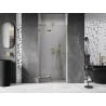 Mexen Lunar L kairiajame šone montuojamos dušo durys 95 cm, skaidrios, auksinės - 834L-095-000-50-00-L