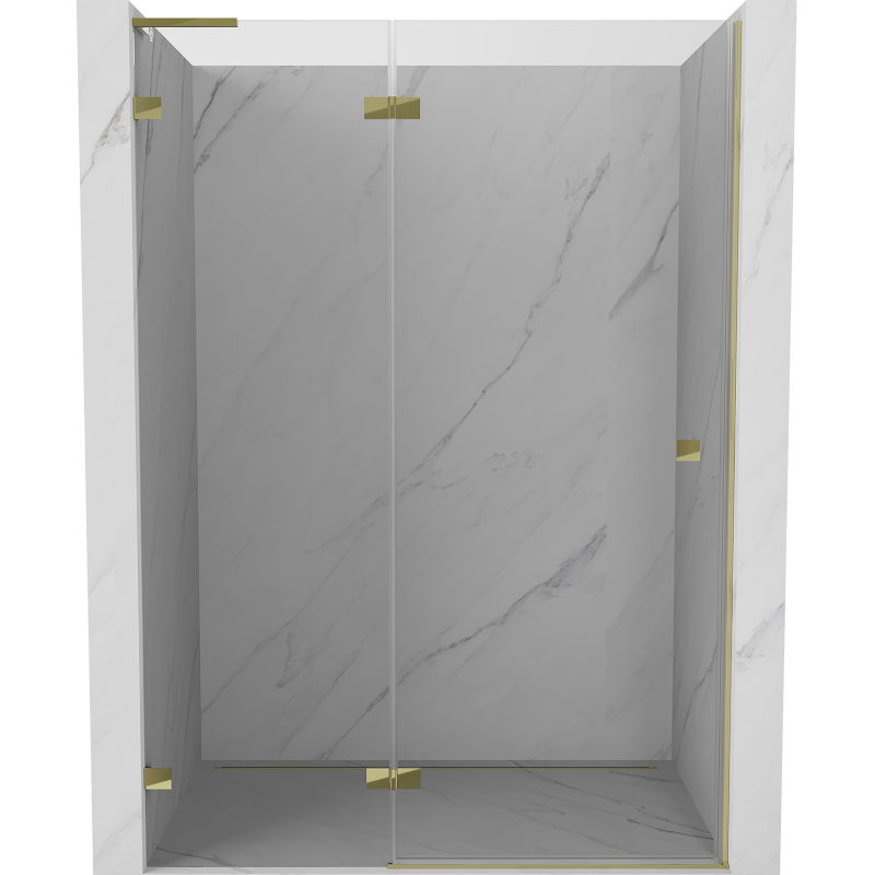 Mexen Lunar L dušo durys, atveriamos kairės 140 cm, skaidrios, auksinės - 834L-140-000-50-00-L