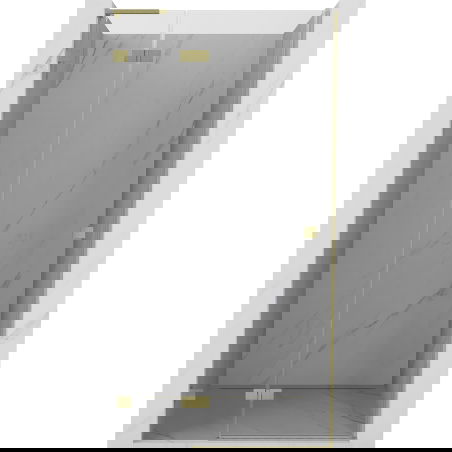 Mexen Lunar L 100 cm atidaromos dušo durys, skaidrios, auksinio šepetėlio - 834L-100-000-55-00-L