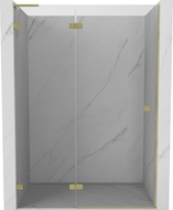 Mexen Lunar L kairiųjų varstomų dušo durys 135 cm, skaidrios, šlifuotos auksinės - 834L-135-000-55-00-L