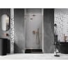 Mexen Lunar L kairinės dušo durys atveriamos kairės 115 cm, skaidrios, šlifuotas varis - 834L-115-000-65-00-L