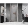 Mexen Lunar L kairinės dušo durys atveriamos kairės 115 cm, skaidrios, šlifuotas varis - 834L-115-000-65-00-L