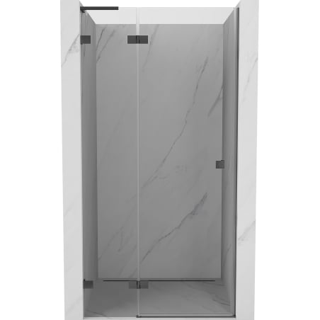 Mexen Lunar L kairios pusės atveriamos dušo durys 115 cm, skaidrus, šlifuota ginklo pilka - 834L-115-000-66-00-L
