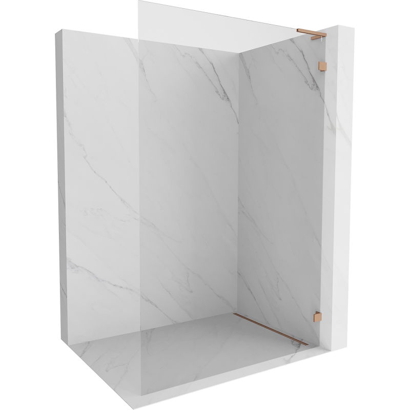 Mexen Lunar L dušo sienelė Walk-in dešinė 60 x 200 cm, skaidri 8 mm, šlifuotas varis - 830L-060-000-65-00-P