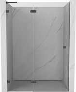 Mexen Lunar L kairiosios pusės dušo durys, 135 cm, skaidrios, šlifuota pilka - 834L-135-000-66-00-L