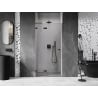 Mexen Lunar L kairiosios pusės atveriamosios dušo durys 85 cm, permatomos, juodos - 834L-085-000-70-00-L