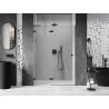 Mexen Lunar L kairioji varstomų durų dušo durys 130 cm, permatomos, juodos - 834L-130-000-70-00-L