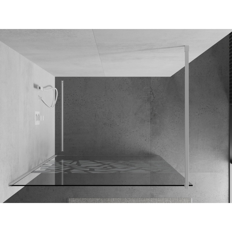 Mexen Kioto dušo pertvara Walk-in 70 x 200 cm, baltas raštas 8 mm, balta - 800-070-101-20-85