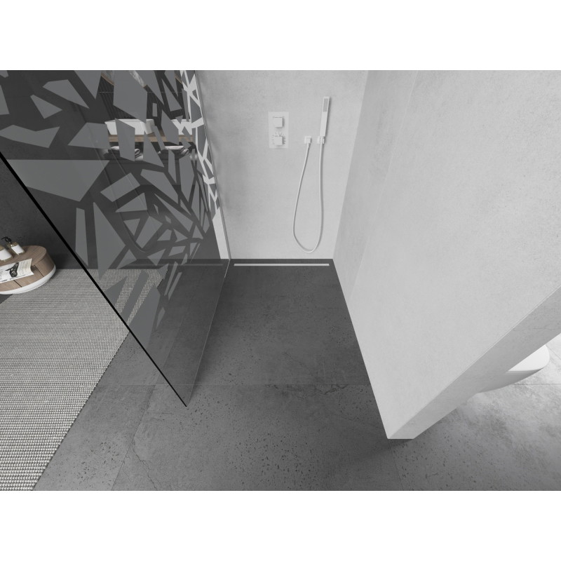 Mexen Kioto dušo siena Walk-in 80 x 200 cm, baltas raštas 8 mm, balta - 800-080-101-20-85