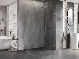 Mexen Lunar L dušo sienelė Walk-in dešinė 90 x 200 cm, skaidri 8 mm, šlifuotas nikelis - 830L-090-000-97-00-P