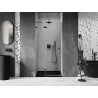 Mexen Lunar L kairiųjų varstomų dušo durų 70 cm, skaidrios, tamsaus metalo spalvos - 834L-070-000-95-00-L