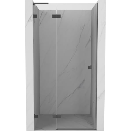 Mexen Lunar L kairės pusės varstomos dušo durys 75 cm, skaidrios, tamsus metalas - 834L-075-000-95-00-L