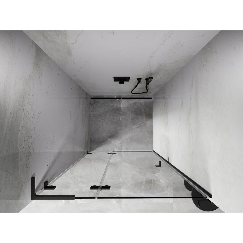 Mexen Lunar L kairės pusės dušo durys 85 cm, skaidrios, ginklų metalas - 834L-085-000-95-00-L