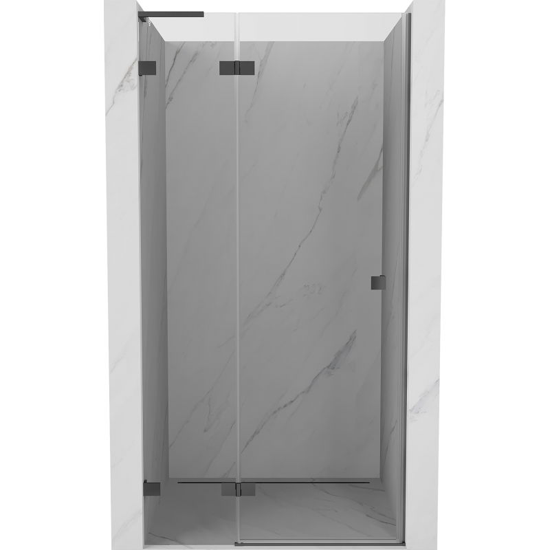 Mexen Lunar L kairiųjų durelių dušo durys, 125 cm, skaidrios, gun metal - 834L-125-000-95-00-L
