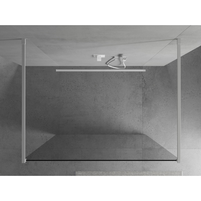 Mexen Kioto laisvai stovinti dušo siena 110 x 200 cm, skaidri 8 mm, balta - 800-110-002-20-00