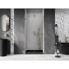 Mexen Lunar-B kairiosios pusės varstomos dušo durys 85 cm, skaidrios, auksinės - 832-085-000-50-00-L