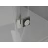 Mexen Lunar L atidaromos dušo durys kairios 90 cm, permatomos, šlifuoto nikelio - 834L-090-000-97-00-L