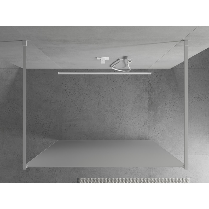 Mexen Kioto Laisvai pastatoma dušo sienelė 100 x 200 cm, šerkšnas 8 mm, balta - 800-100-002-20-30