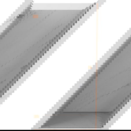 Mexen Lunar-B kairios pusės varstomos dušo durys 65 cm, permatomos, šlifuotas varis - 832-065-000-65-00-L