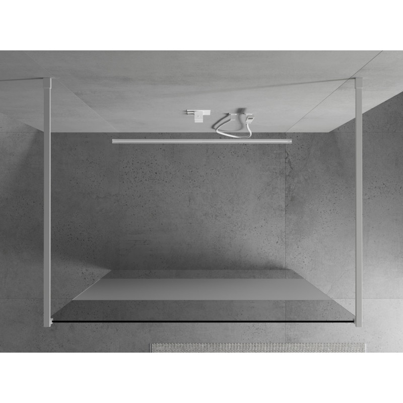 Mexen Kioto laisvai stovinti dušo pertvara 100 x 200 cm, skaidri/šerkšnuota 8 mm, balta - 800-100-002-20-35