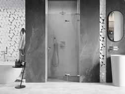 Mexen Lunar L atveriamosios dušo durys dešinė, 70 cm, skaidrios, chromas - 834L-070-000-01-00-P