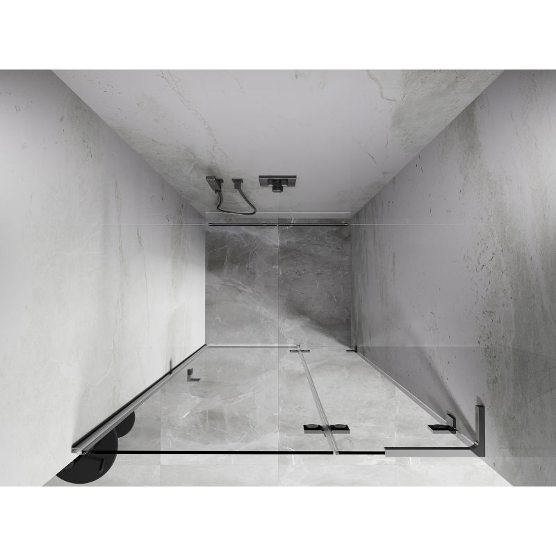 Mexen Lunar L dešinės pusės dušo durys, atidaromos, 110 cm, permatomos, chromas - 834L-110-000-01-00-P