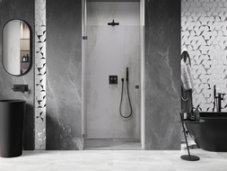 Mexen Lunar-B atveriamos dušo durys, kairės 70 cm, skaidrios, gun metal - 832-070-000-95-00-L