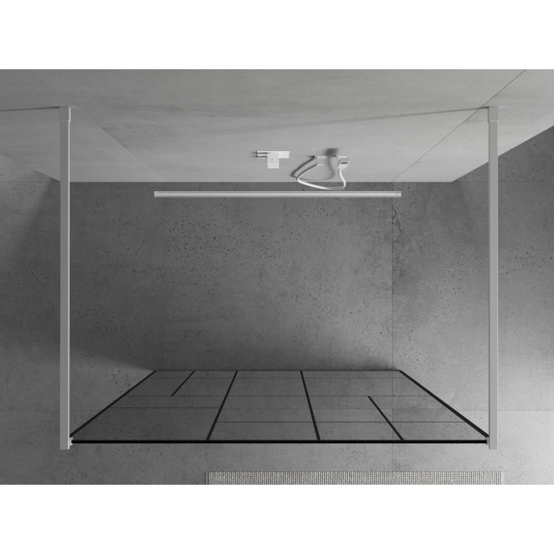 Mexen Kioto lankstoma dušo sienelė 130 x 200 cm, juodas raštas 8 mm, balta - 800-130-002-20-78