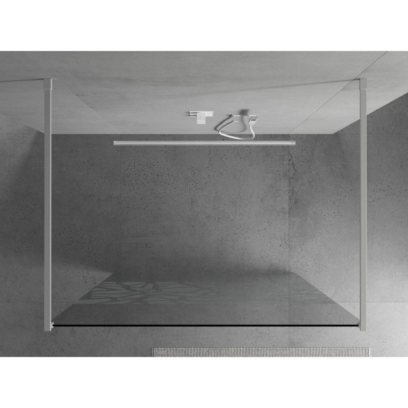 Mexen Kioto laisvai stovinti dušo pertvara 100 x 200 cm, baltas raštas 8 mm, balta - 800-100-002-20-85