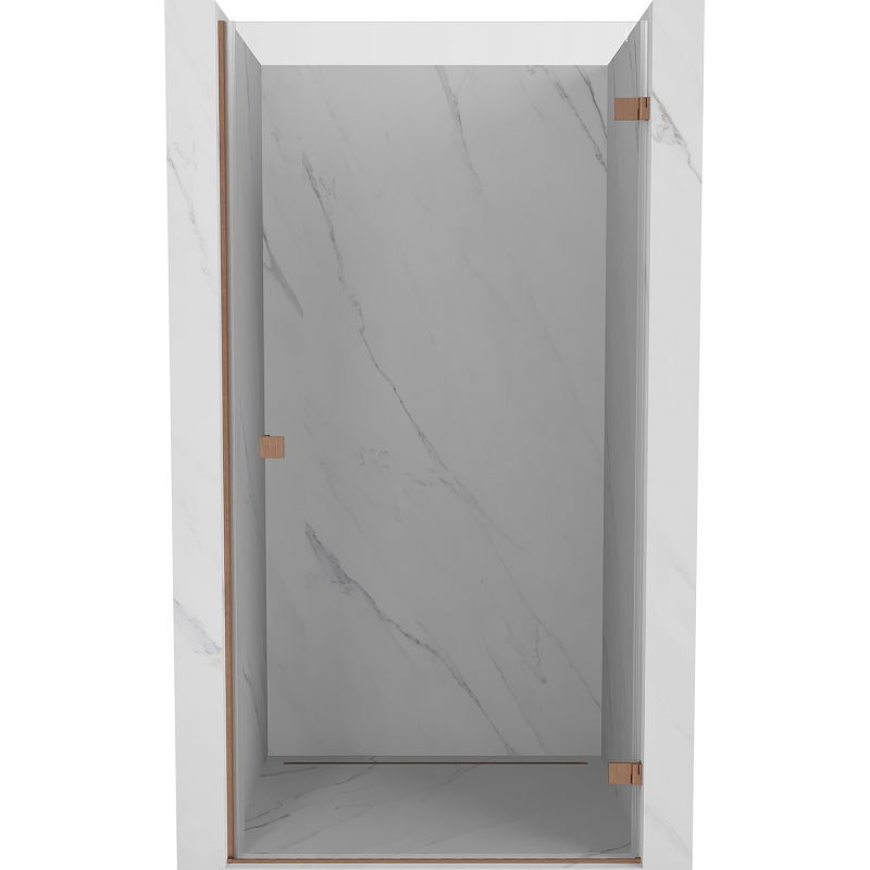Mexen Lunar-B dešinės pusės dušo durys varstomos, 95 cm, permatomos, šlifuotas varis - 832-095-000-65-00-P