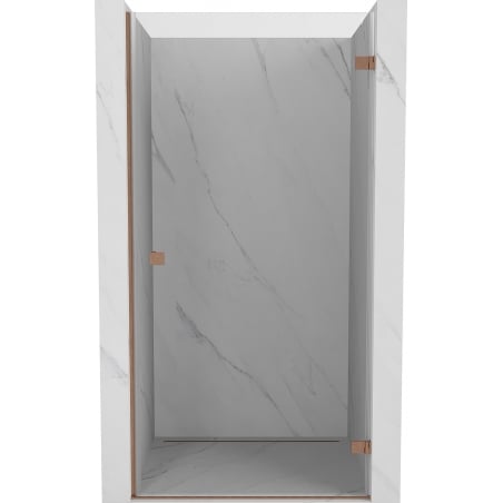 Mexen Lunar-B dešinės pusės dušo durys varstomos, 95 cm, permatomos, šlifuotas varis - 832-095-000-65-00-P
