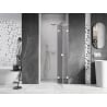 Mexen Lunar L Dešinės pusės atveriamos dušo durys 115 cm, skaidrios, baltos - 834L-115-000-20-00-P
