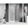 Mexen Lunar L dešinės pusės įleidžiamas dušo durys, 135 cm, permatomos, baltos - 834L-135-000-20-00-P