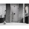 Mexen Lunar-B dešinės pusės dušo durys, 90 cm, permatomos, juodos - 832-090-000-70-00-P