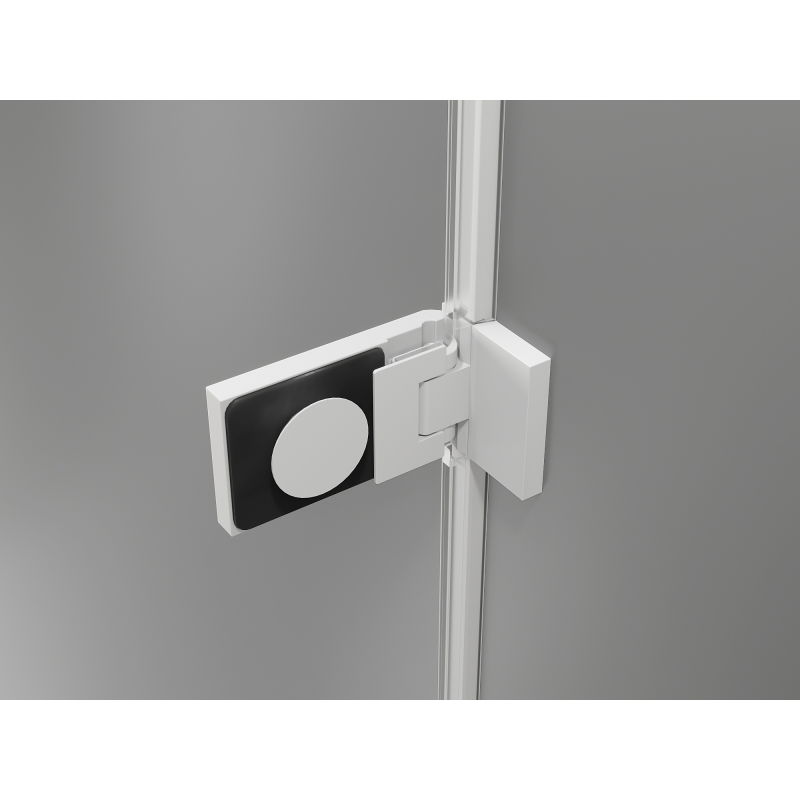 Mexen Lunar-F sulankstomos dušo durys kairės 75 cm, permatomas, baltos - 836-075-000-20-00-L