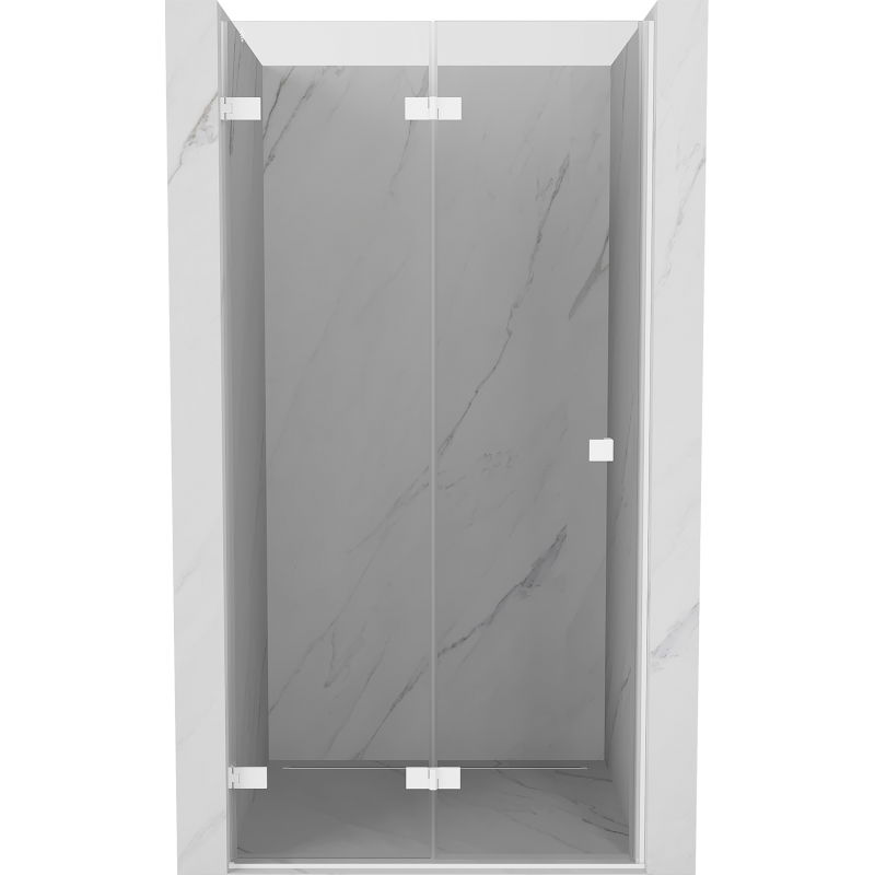 Mexen Lunar-F sulankstomos dušo durys kairės 85 cm, skaidrios, baltos - 836-085-000-20-00-L
