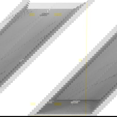 Mexen Lunar-F sulankstomos dešinės pusės dušo durys 85 cm, skaidrios, aukso spalvos šlifuotas - 836-085-000-55-00-L