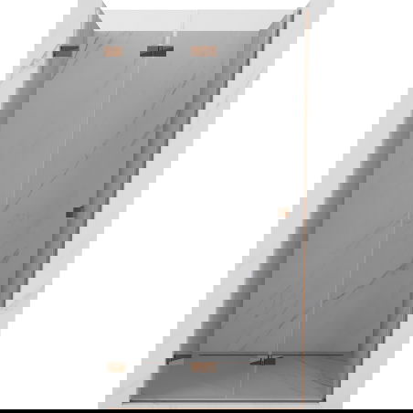 Mexen Lunar-F sulankstomos dušo durys kairiosios 60 cm, skaidrios, rožinio aukso - 836-060-000-60-00-L