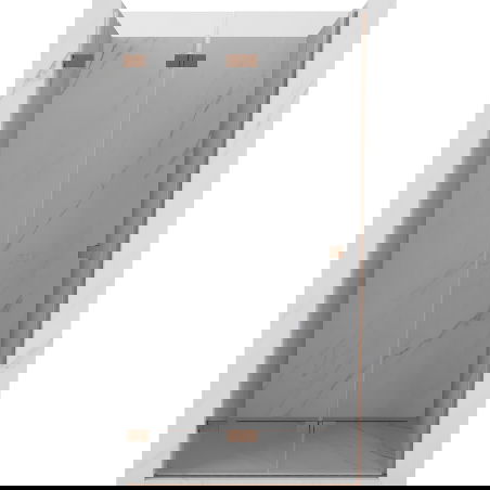 Mexen Lunar-F sulankstomos dušo durys kairės 60 cm, skaidrios, šlifuotas varis - 836-060-000-65-00-L