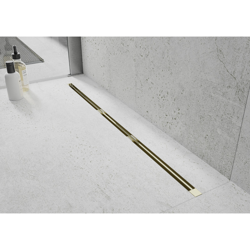 Mexen Flat 360° Super Slim linijinis rotacinis nutekėjimas 150 cm, Auksinė - 1551150