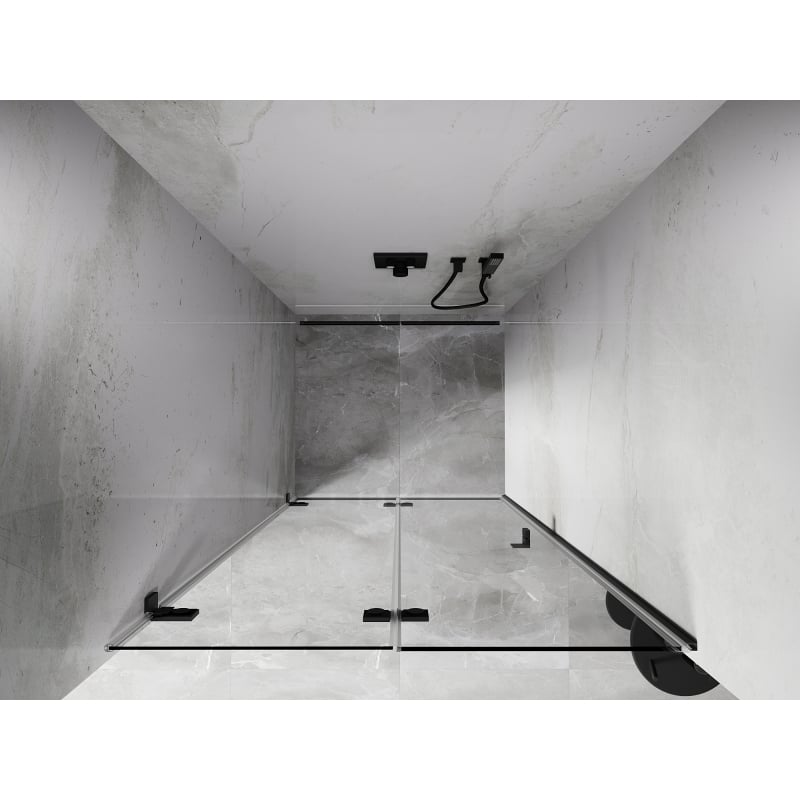 Mexen Lunar-F sulankstomos dušo durys kairiosios 95 cm, skaidrios, ginkluoto metalo - 836-095-000-95-00-L