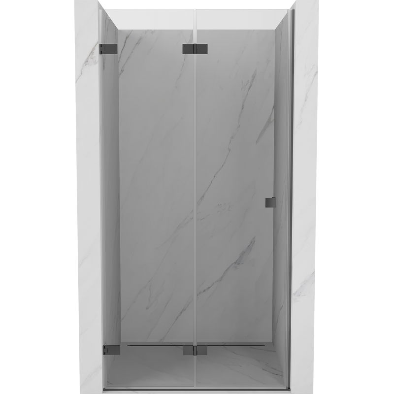 Mexen Lunar-F sulankstomos dušo durys - kairė 100 cm, permatomos, gun metal - 836-100-000-95-00-L