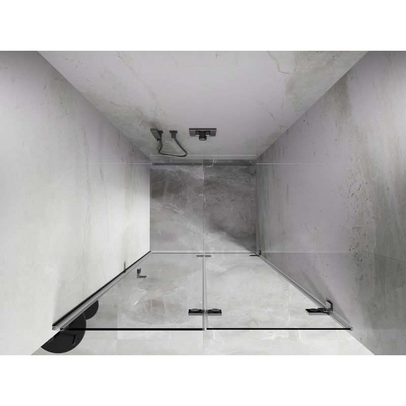 Mexen Lunar-F dešinės lankstomos dušo durys 95 cm, skaidrios, chromas - 836-095-000-01-00-P