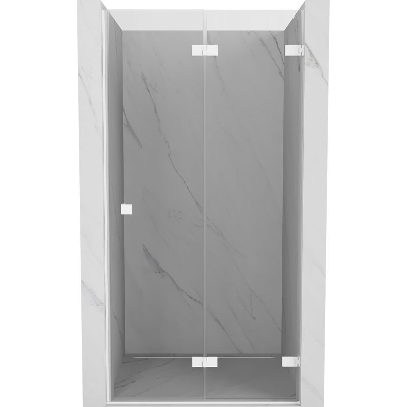Mexen Lunar-F sulankstomos dušo durys dešinės 80 cm, skaidrios, baltos - 836-080-000-20-00-P