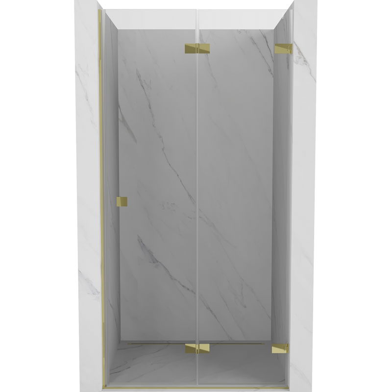 Mexen Lunar-F sulankstomos dešros durys dešinės 90 cm, skaidri, auksinės - 836-090-000-50-00-P