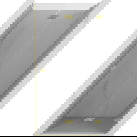 Mexen Lunar-F sulankstomos dušo durys dešinės 75 cm, skaidrios, šlifuotas auksas - 836-075-000-55-00-P